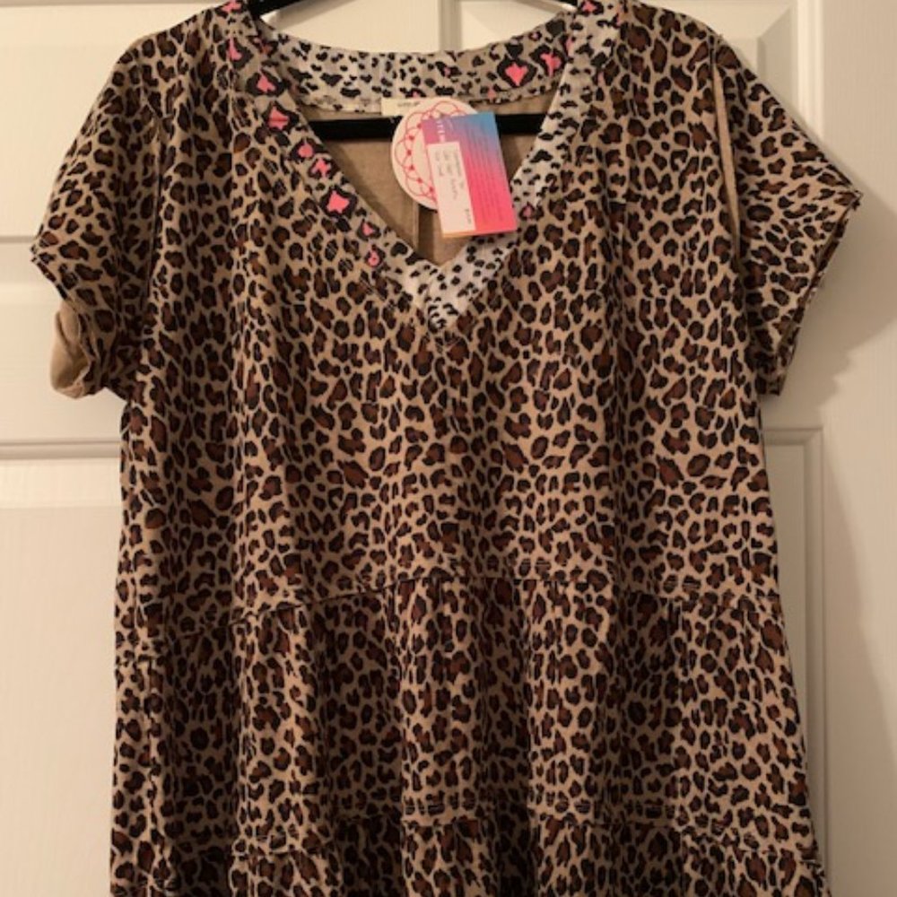 Umgee Tunic Animal Print (with a splash of pink)